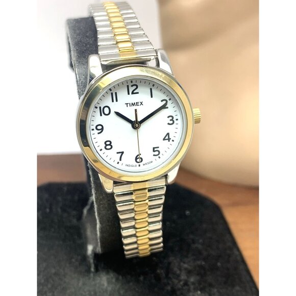 Timex Women's Watch T2N068 Quartz Indiglo White Dial Two Tone Stainless Steel - Picture 13 of 14